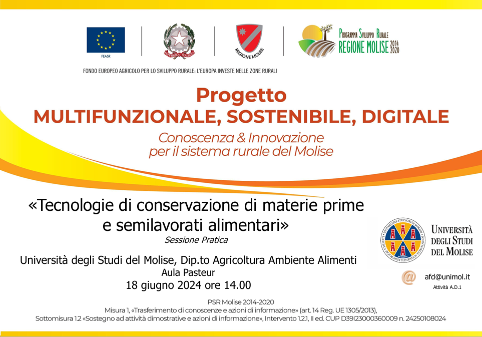 Tecnologie di conservazione di materie prime e semilavorati alimentari